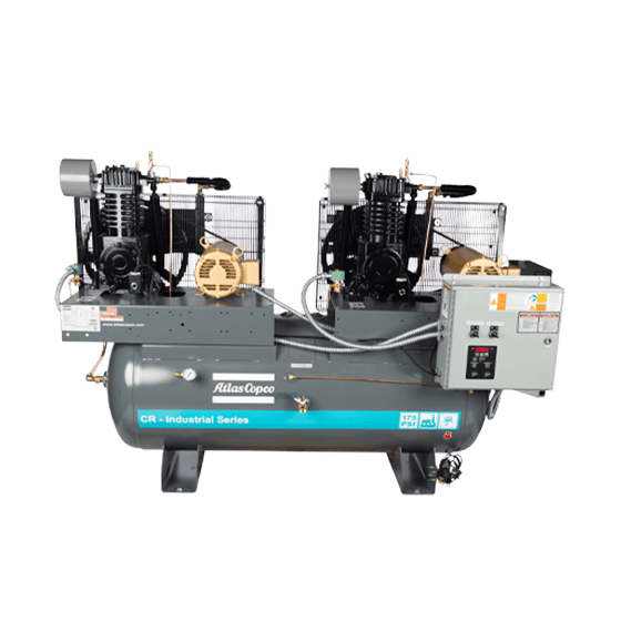 Atlas Copco CR  Reciprocating Piston Air Compressor-tank mounted